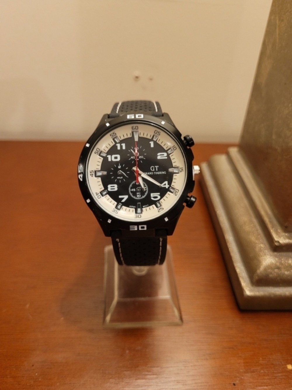 New White and Black GT Grand Touring Sport Men's Watch